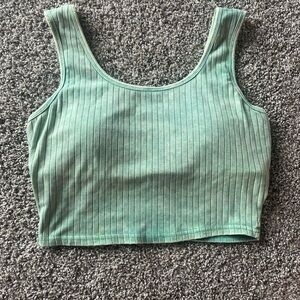 White Birch Sage Ribbed Tank Top